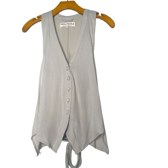 NWOT Free People Sheena Vest in Beige Size Medium - Picture 4 of 16
